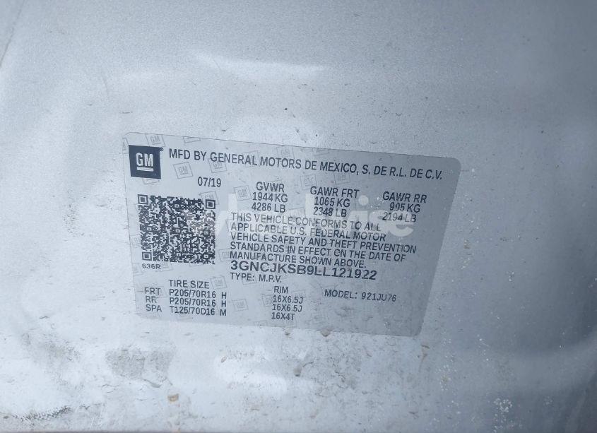 Photo 9 of 2020 Chevrolet Trax FWD LS (VIN 3GNCJKSB9LL121922)