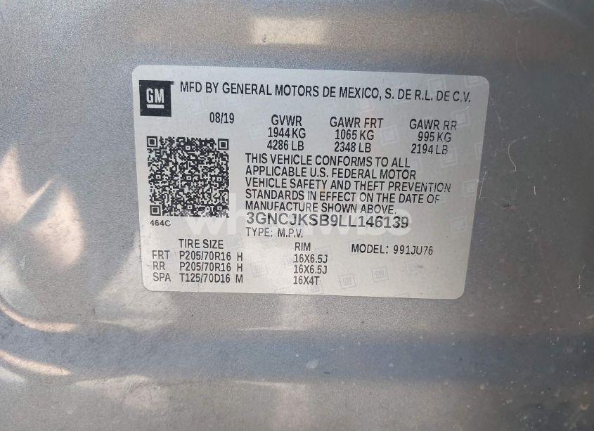 Photo 9 of 2020 Chevrolet Trax FWD LS (VIN 3GNCJKSB9LL146139)