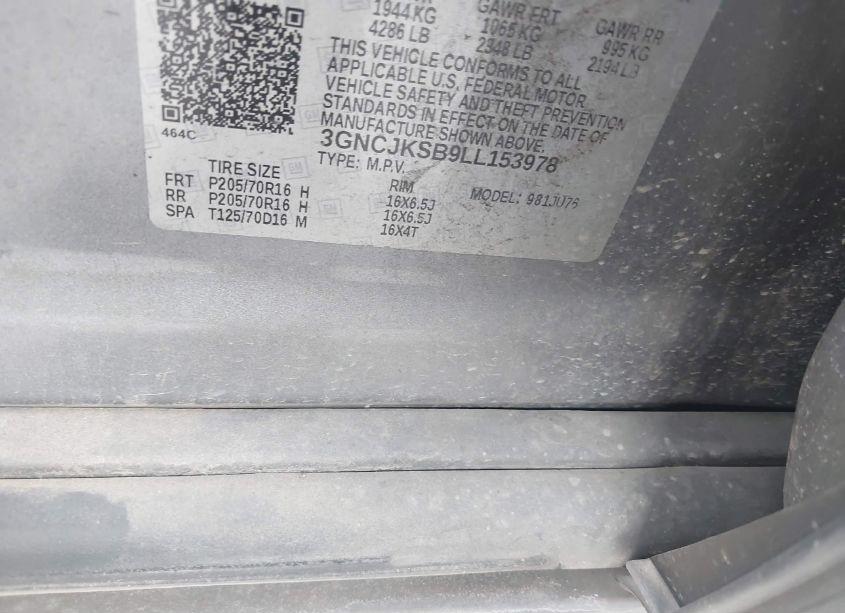 Photo 9 of 2020 Chevrolet Trax FWD LS (VIN 3GNCJKSB9LL153978)