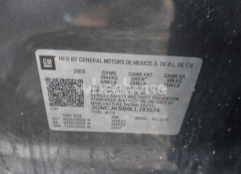 Photo 9 of 2020 Chevrolet Trax FWD LS (VIN 3GNCJKSB9LL193574)