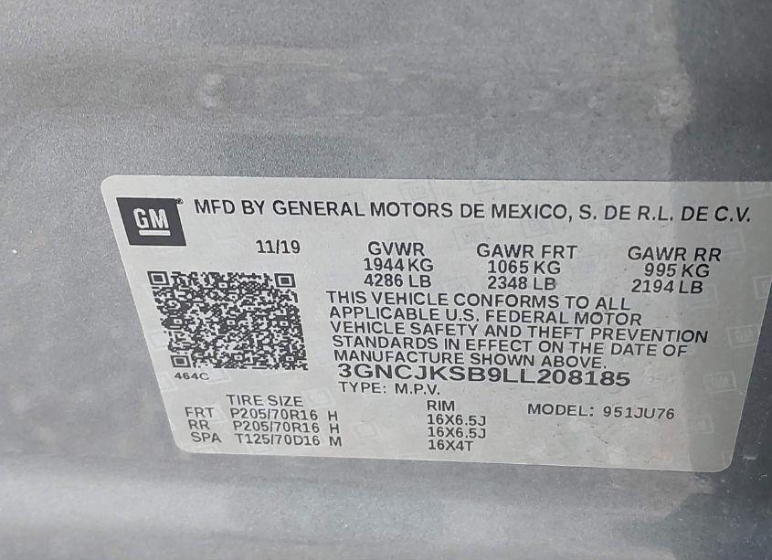 Photo 9 of 2020 Chevrolet Trax FWD LS (VIN 3GNCJKSB9LL208185)