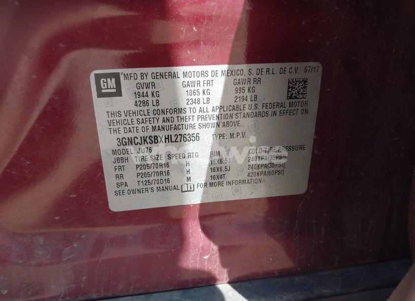 Photo 9 of 2017 Chevrolet Trax LS (VIN 3GNCJKSBXHL276356)