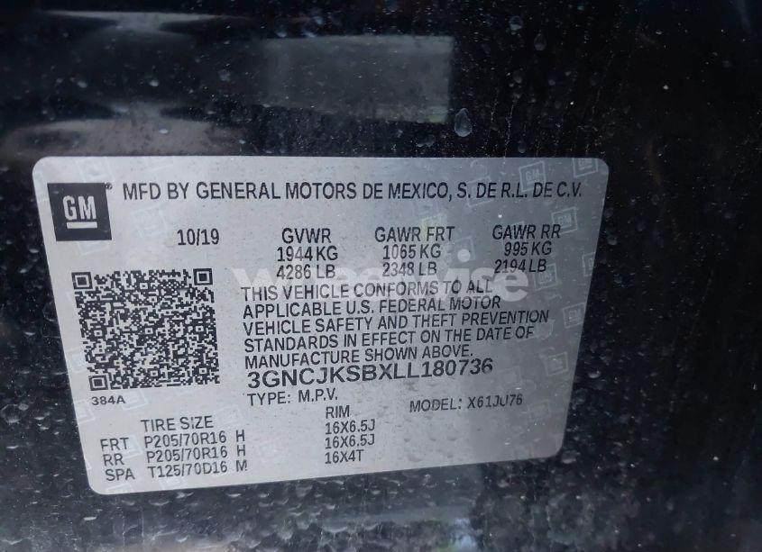 Photo 9 of 2020 Chevrolet Trax FWD LS (VIN 3GNCJKSBXLL180736)