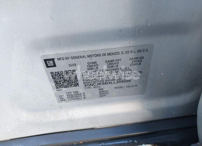 Photo 9 of 2020 Chevrolet Trax FWD LS (VIN 3GNCJKSBXLL209698)