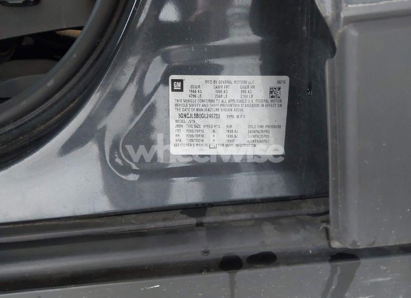 Photo 9 of 2016 Chevrolet Trax LT (VIN 3GNCJLSB0GL249753)