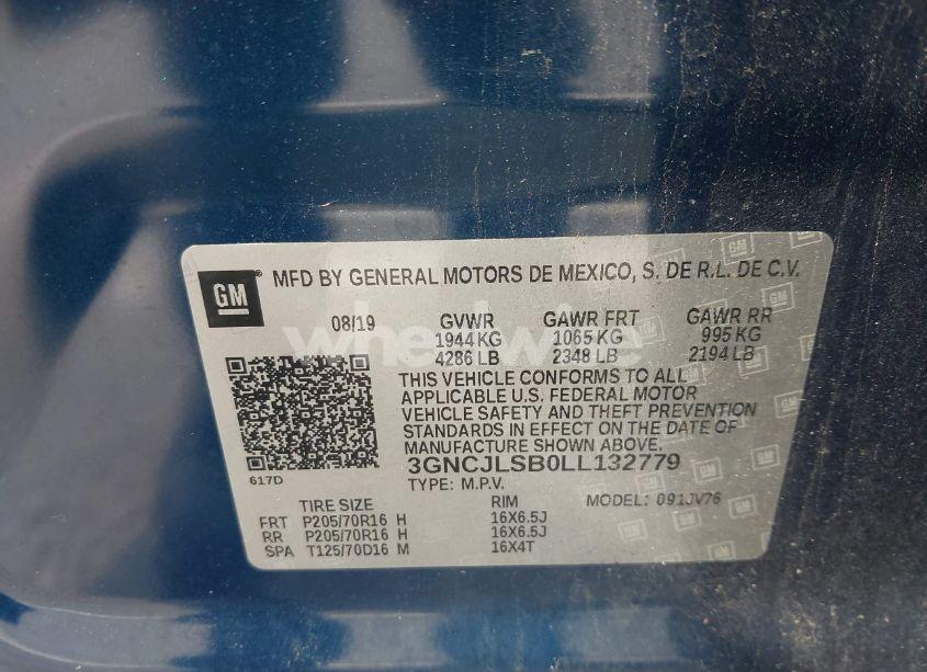 Photo 9 of 2020 Chevrolet Trax FWD LT (VIN 3GNCJLSB0LL132779)