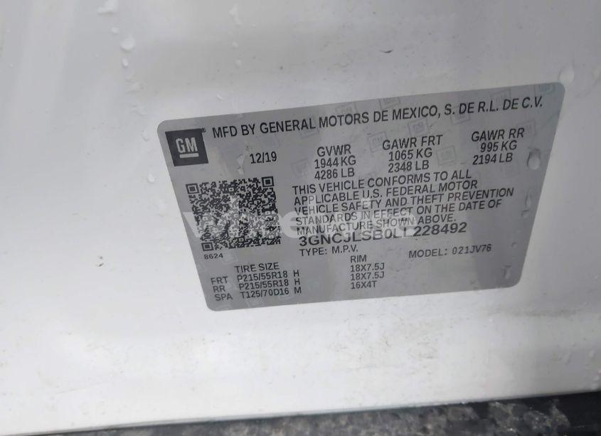 Photo 9 of 2020 Chevrolet Trax FWD LT (VIN 3GNCJLSB0LL228492)