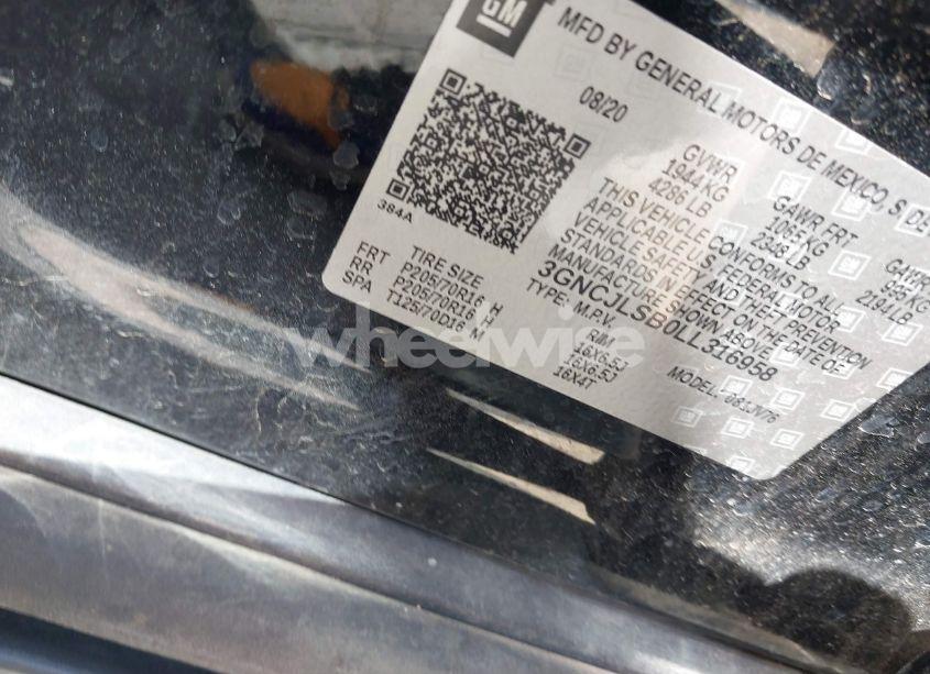 Photo 9 of 2020 Chevrolet Trax FWD LT (VIN 3GNCJLSB0LL316958)