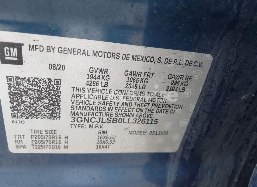 Photo 9 of 2020 Chevrolet Trax FWD LT (VIN 3GNCJLSB0LL326115)