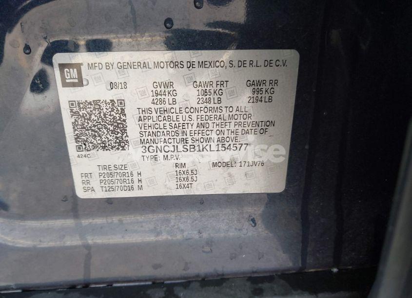 Photo 9 of 2019 Chevrolet Trax LT (VIN 3GNCJLSB1KL154577)