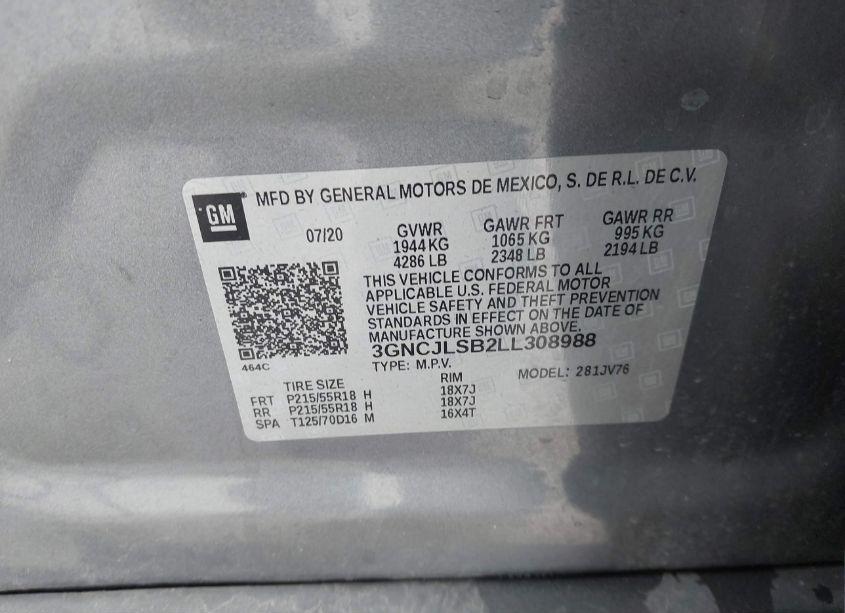 Photo 9 of 2020 Chevrolet Trax FWD LT (VIN 3GNCJLSB2LL308988)