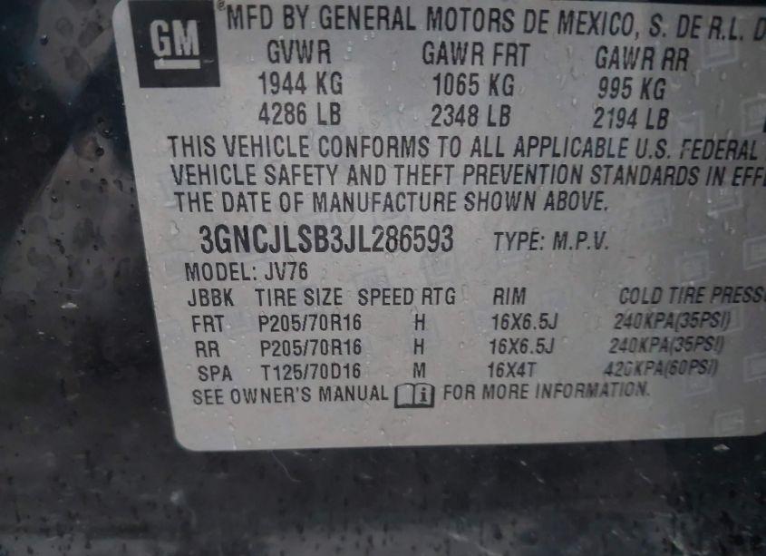 Photo 9 of 2018 Chevrolet Trax LT (VIN 3GNCJLSB3JL286593)