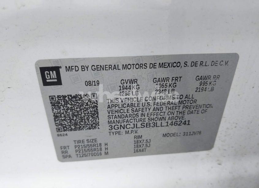 Photo 9 of 2020 Chevrolet Trax FWD LT (VIN 3GNCJLSB3LL146241)