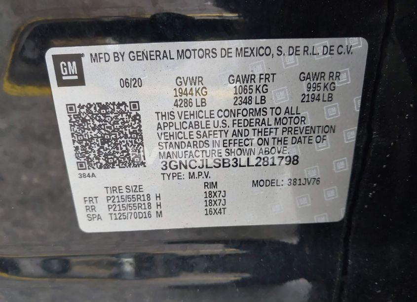 Photo 9 of 2020 Chevrolet Trax FWD LT (VIN 3GNCJLSB3LL281798)