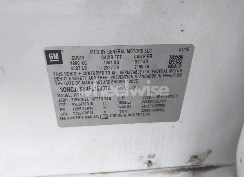 Photo 9 of 2015 Chevrolet Trax LT (VIN 3GNCJLSB4FL184372)