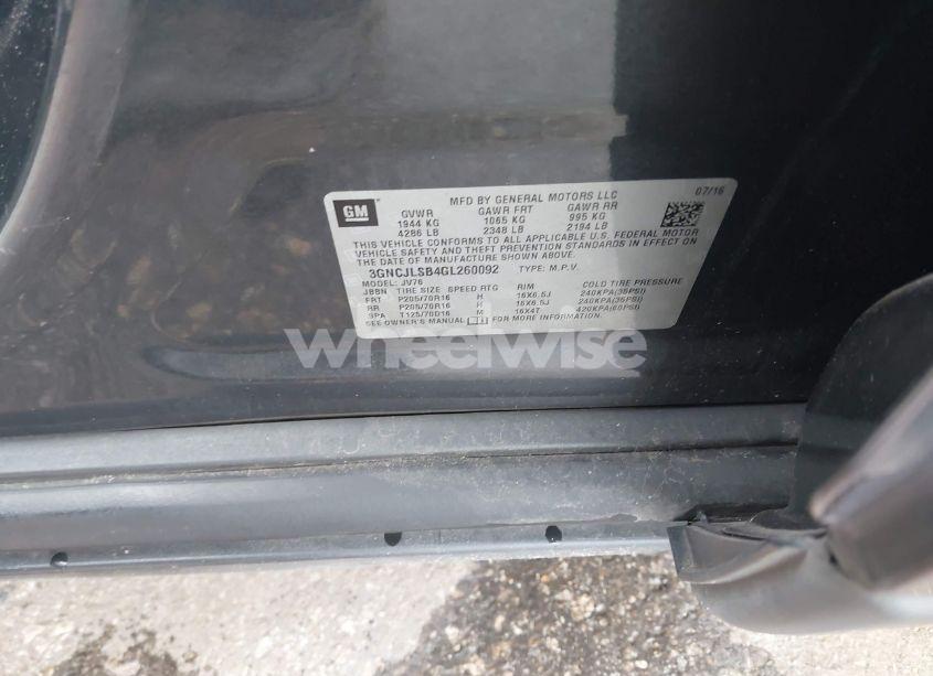 Photo 9 of 2016 Chevrolet Trax LT (VIN 3GNCJLSB4GL260092)