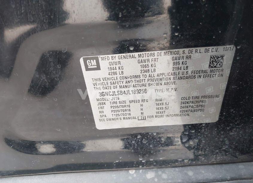 Photo 9 of 2018 Chevrolet Trax LT (VIN 3GNCJLSB4JL189256)