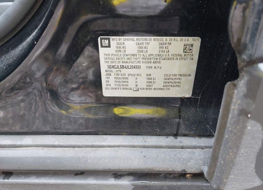 Photo 9 of 2018 Chevrolet Trax LT (VIN 3GNCJLSB4JL204399)