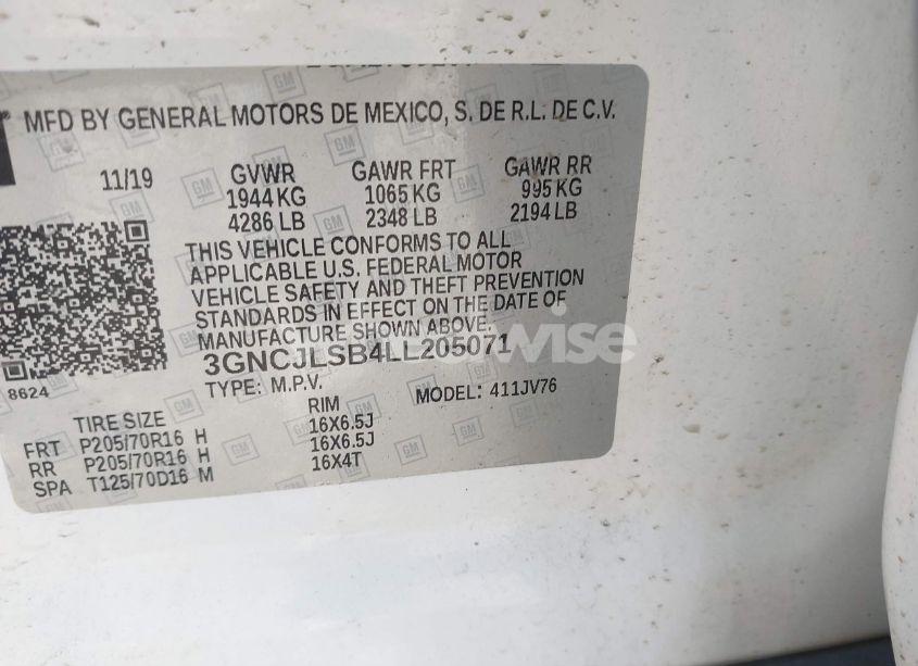 Photo 9 of 2020 Chevrolet Trax FWD LT (VIN 3GNCJLSB4LL205071)