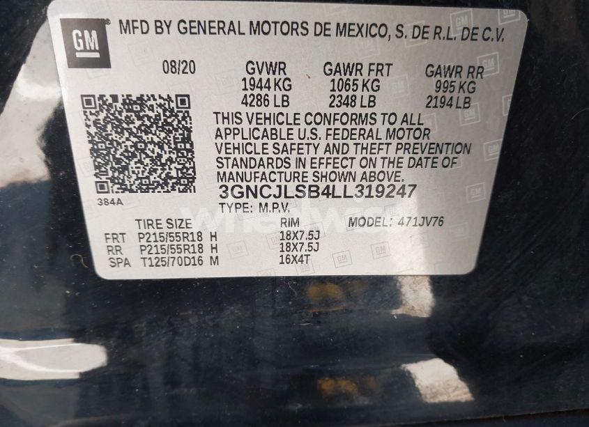 Photo 9 of 2020 Chevrolet Trax FWD LT (VIN 3GNCJLSB4LL319247)