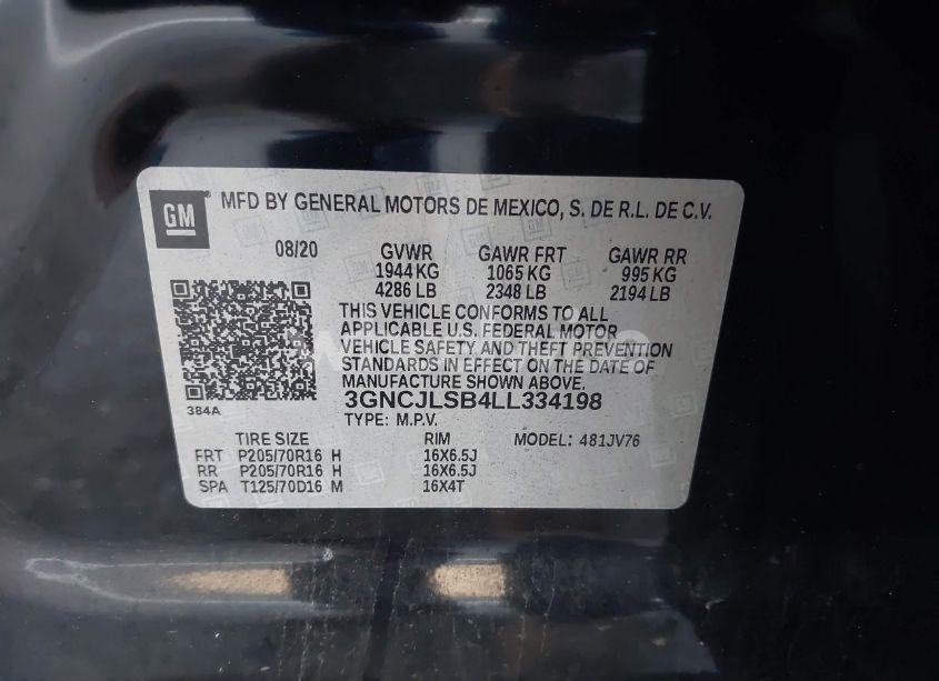 Photo 9 of 2020 Chevrolet Trax FWD LT (VIN 3GNCJLSB4LL334198)