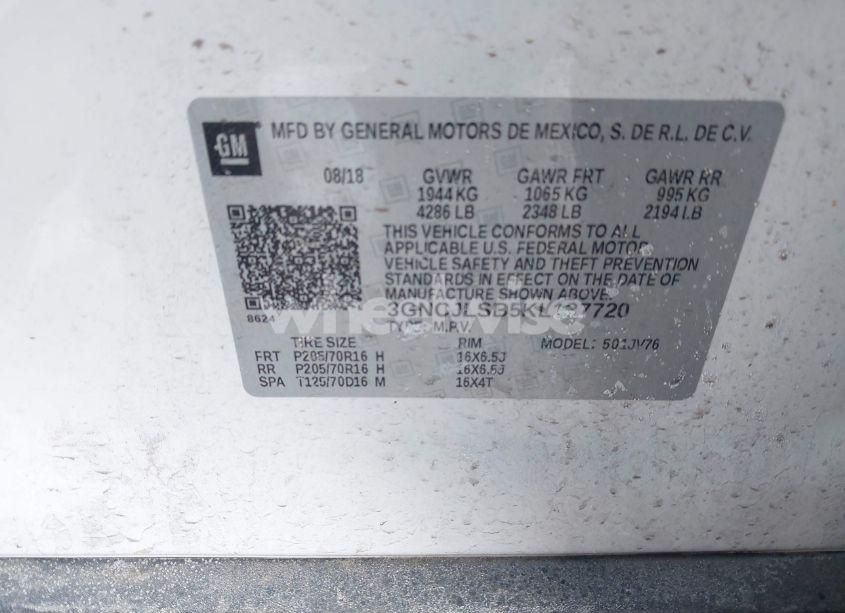 Photo 9 of 2019 Chevrolet Trax LT (VIN 3GNCJLSB5KL137720)