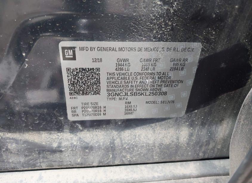 Photo 9 of 2019 Chevrolet Trax LT (VIN 3GNCJLSB5KL250308)