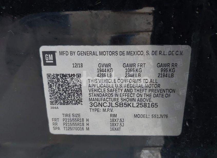 Photo 9 of 2019 Chevrolet Trax LT (VIN 3GNCJLSB5KL258165)