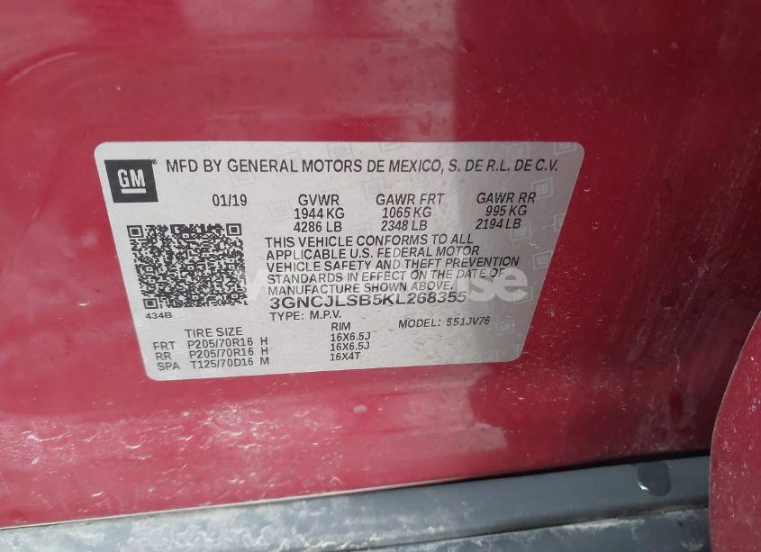 Photo 9 of 2019 Chevrolet Trax LT (VIN 3GNCJLSB5KL268355)