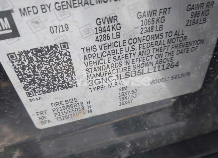 Photo 9 of 2020 Chevrolet Trax FWD LT (VIN 3GNCJLSB5LL111264)