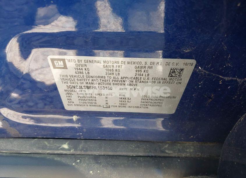 Photo 9 of 2017 Chevrolet Trax LT (VIN 3GNCJLSB6HL153160)