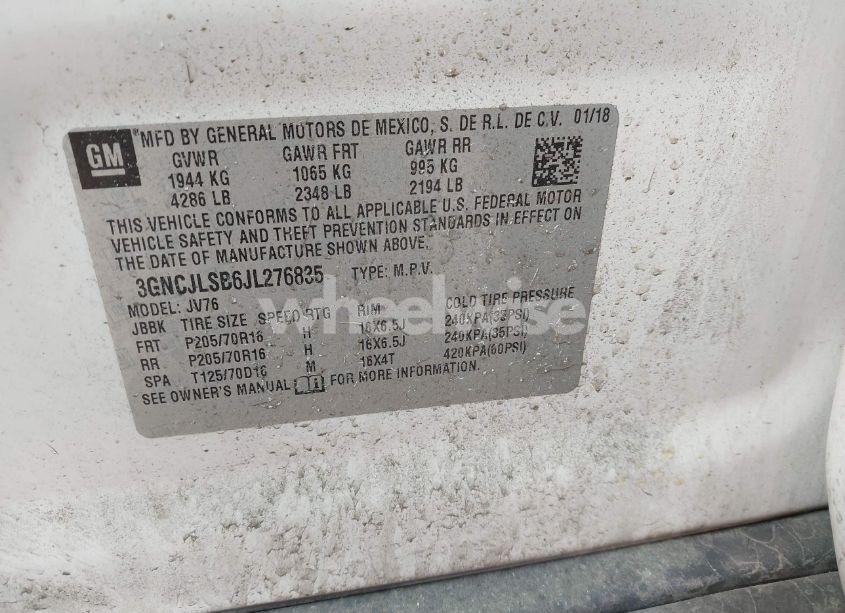 Photo 9 of 2018 Chevrolet Trax LT (VIN 3GNCJLSB6JL276835)