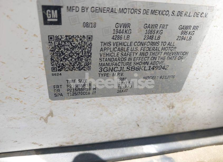 Photo 9 of 2019 Chevrolet Trax LT (VIN 3GNCJLSB6KL149942)