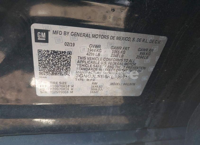 Photo 9 of 2019 Chevrolet Trax LT (VIN 3GNCJLSB6KL309916)