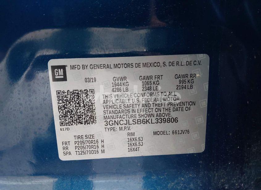 Photo 9 of 2019 Chevrolet Trax LT (VIN 3GNCJLSB6KL339806)