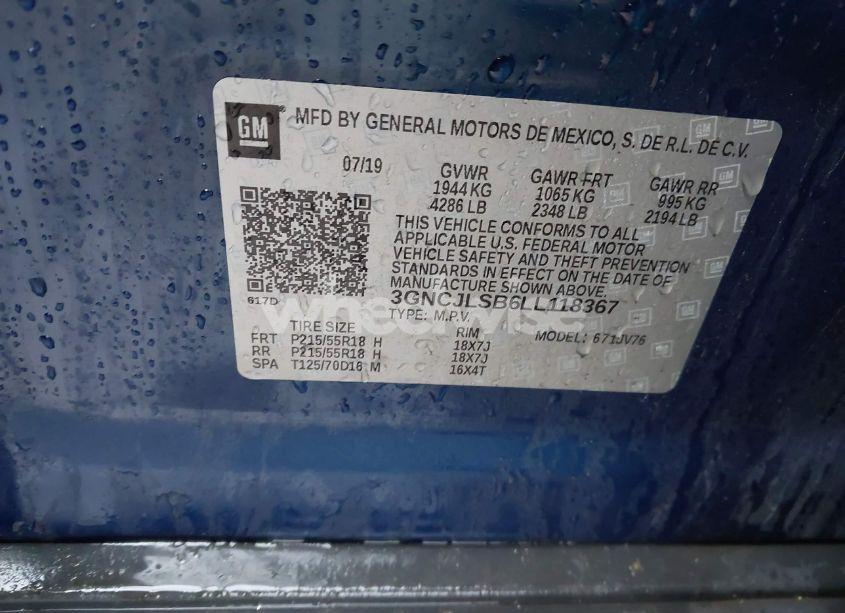 Photo 9 of 2020 Chevrolet Trax FWD LT (VIN 3GNCJLSB6LL118367)