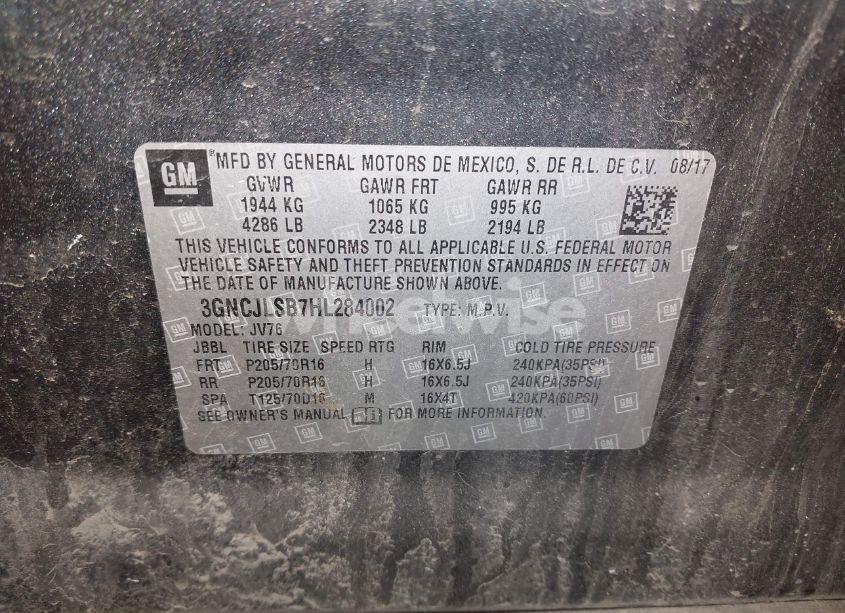 Photo 9 of 2017 Chevrolet Trax LT (VIN 3GNCJLSB7HL284002)