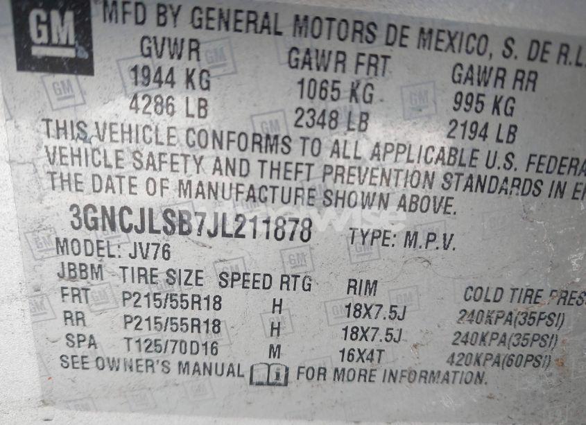 Photo 9 of 2018 Chevrolet Trax LT (VIN 3GNCJLSB7JL211878)