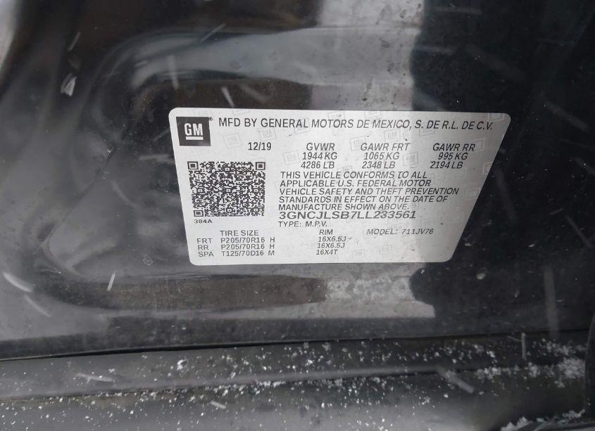 Photo 9 of 2020 Chevrolet Trax FWD LT (VIN 3GNCJLSB7LL233561)