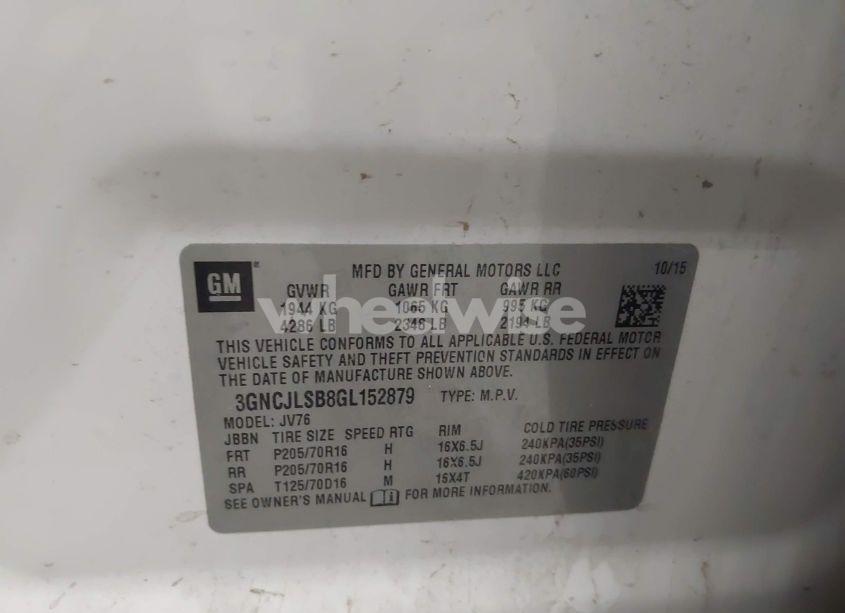 Photo 9 of 2016 Chevrolet Trax LT (VIN 3GNCJLSB8GL152879)