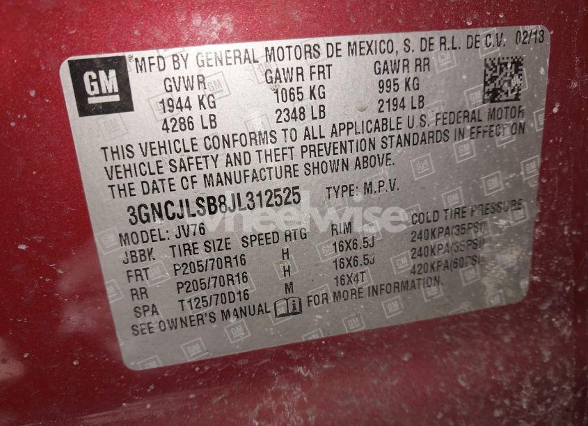 Photo 9 of 2018 Chevrolet Trax LT (VIN 3GNCJLSB8JL312525)