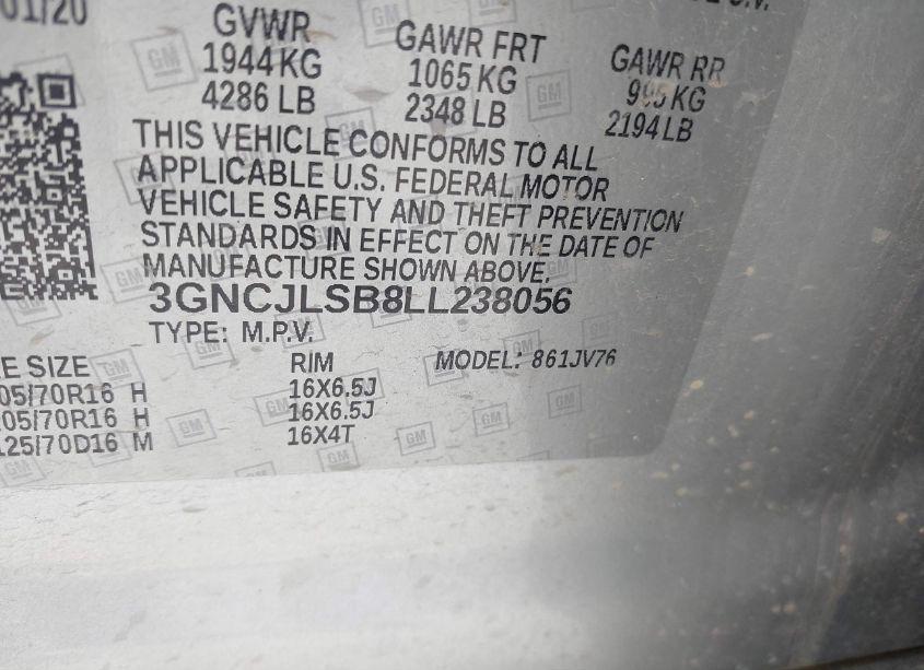 Photo 9 of 2020 Chevrolet Trax FWD LT (VIN 3GNCJLSB8LL238056)