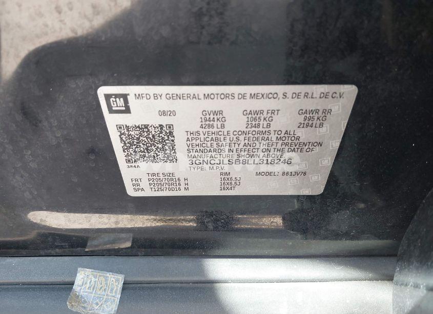 Photo 9 of 2020 Chevrolet Trax FWD LT (VIN 3GNCJLSB8LL318246)