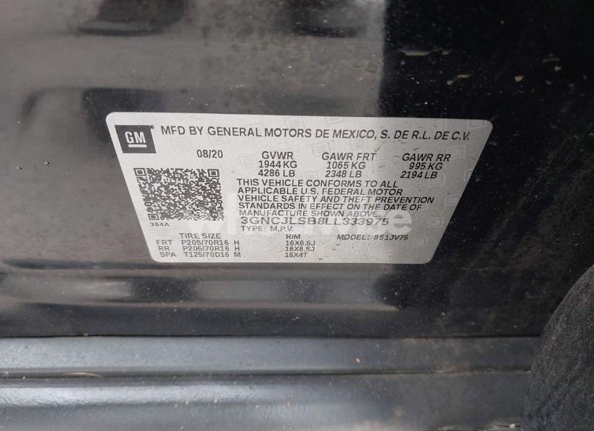 Photo 9 of 2020 Chevrolet Trax FWD LT (VIN 3GNCJLSB8LL333975)