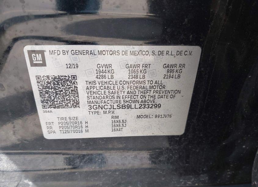 Photo 9 of 2020 Chevrolet Trax FWD LT (VIN 3GNCJLSB9LL233299)