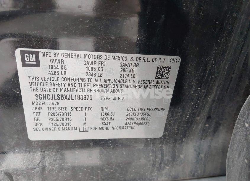 Photo 9 of 2018 Chevrolet Trax LT (VIN 3GNCJLSBXJL183879)