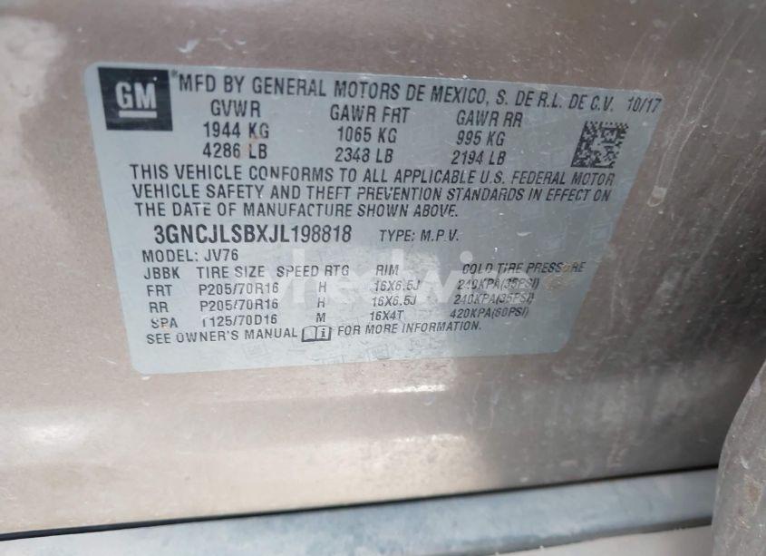 Photo 9 of 2018 Chevrolet Trax LT (VIN 3GNCJLSBXJL198818)