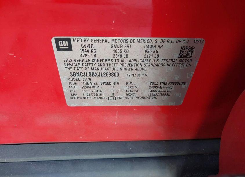 Photo 9 of 2018 Chevrolet Trax LT (VIN 3GNCJLSBXJL263800)