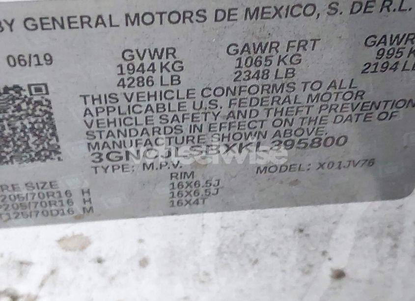 Photo 9 of 2019 Chevrolet Trax LT (VIN 3GNCJLSBXKL395800)