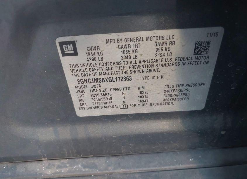 Photo 9 of 2016 Chevrolet Trax LTZ (VIN 3GNCJMSBXGL172363)